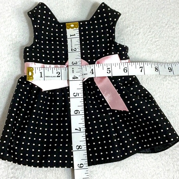 Black Polka Dot Dress with Pink Bow - Picture 6 of 6